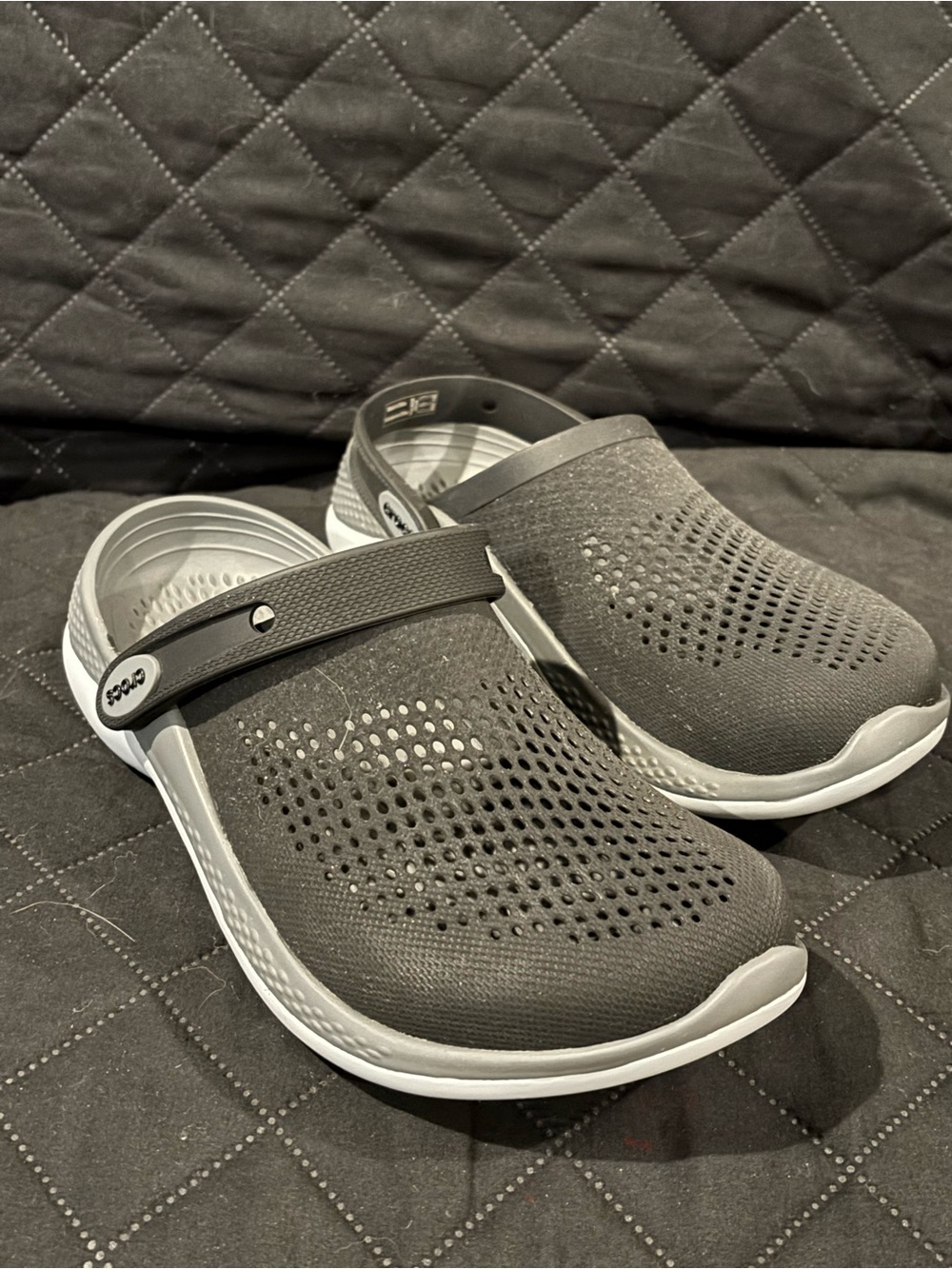 CROCS LiteRide Perforated Clog in Charcoal
